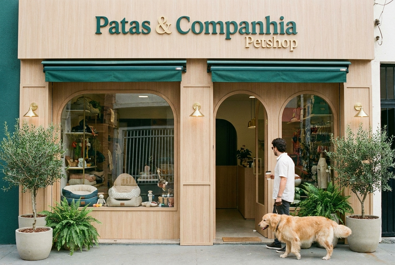 Fachada moderna de petshop