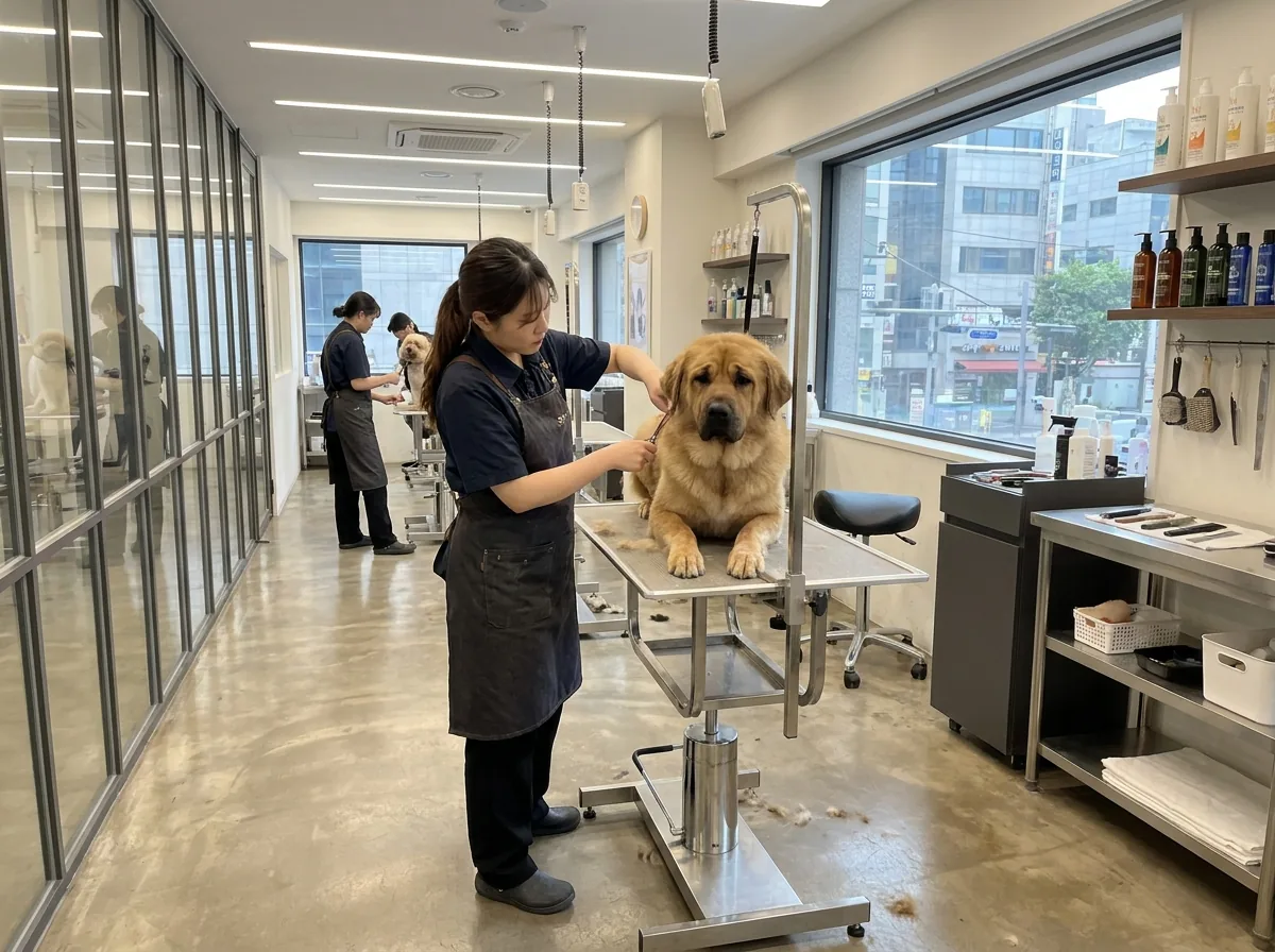 Cão durante a tosa