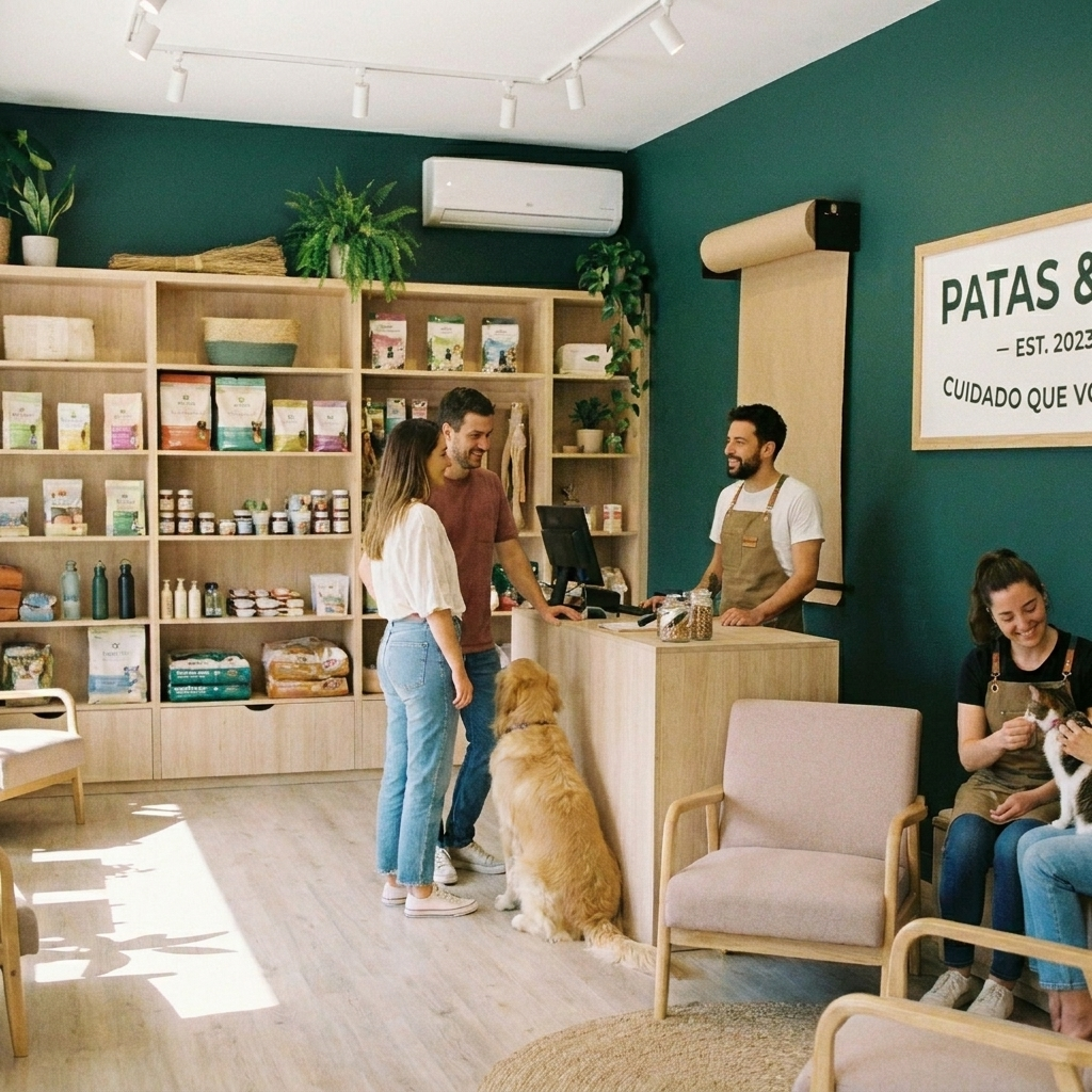 Interior organizado e acolhedor de petshop